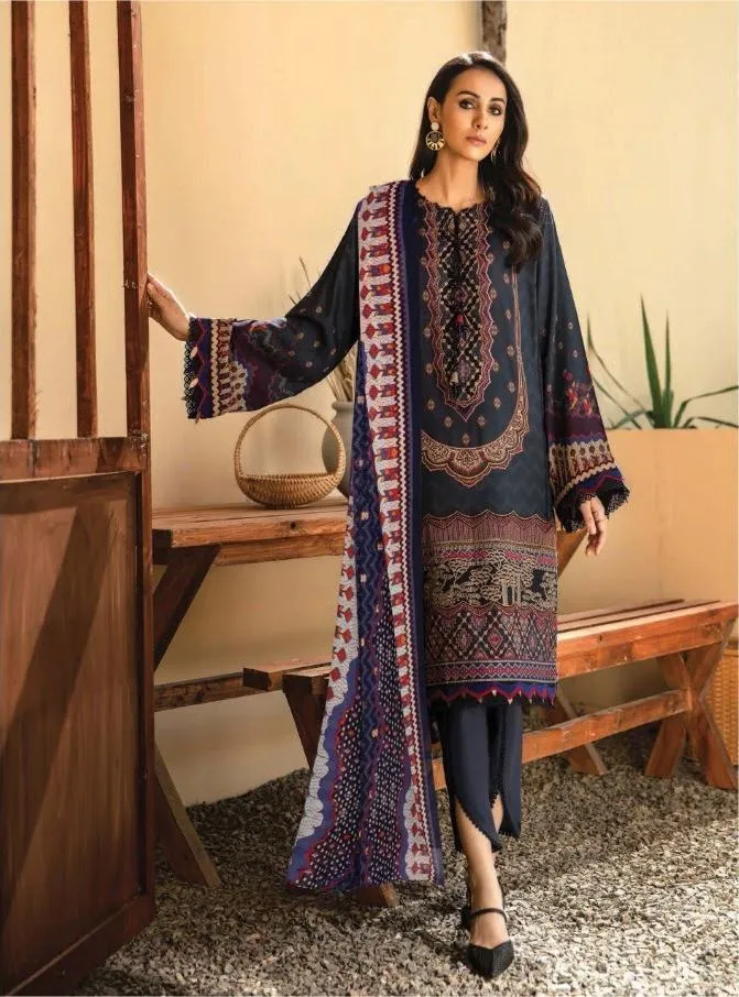 Iris Cotton Black Pakistani Suits Dress Material for Women