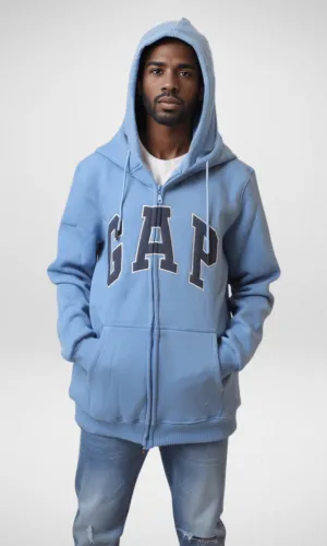 Jacket Uni-Sex With Hoodie - Baby Blue