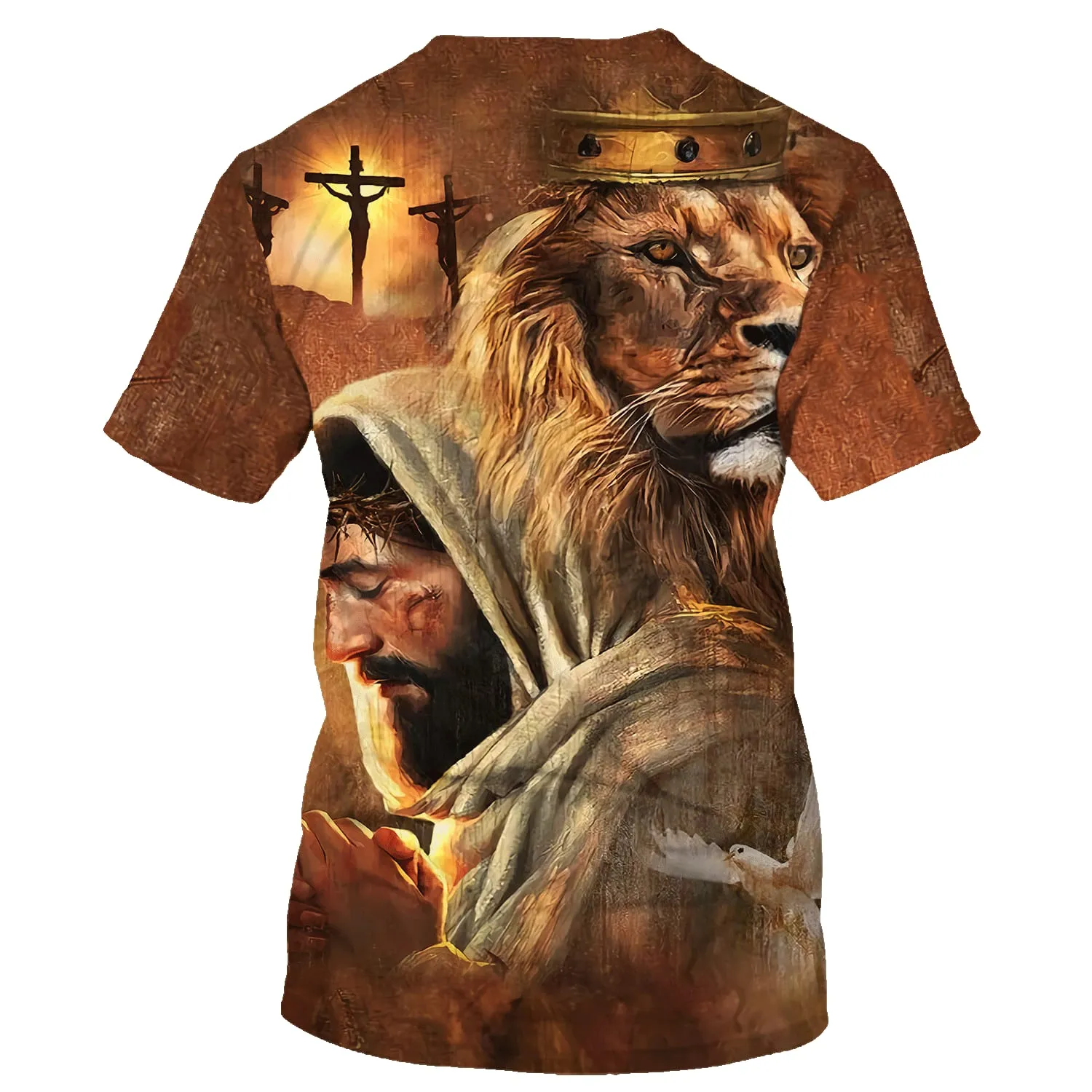 Jesus And The Lion Of Judah 3d All Over Print Shirt - Christian 3d Shirts For Men Women