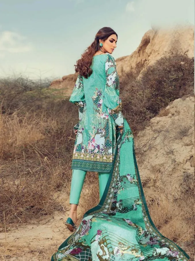 Lawn cotton Pakistani style dress material for women