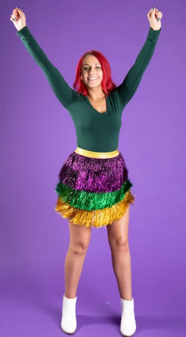 Mardi Gras Tinsel Tier Skirt