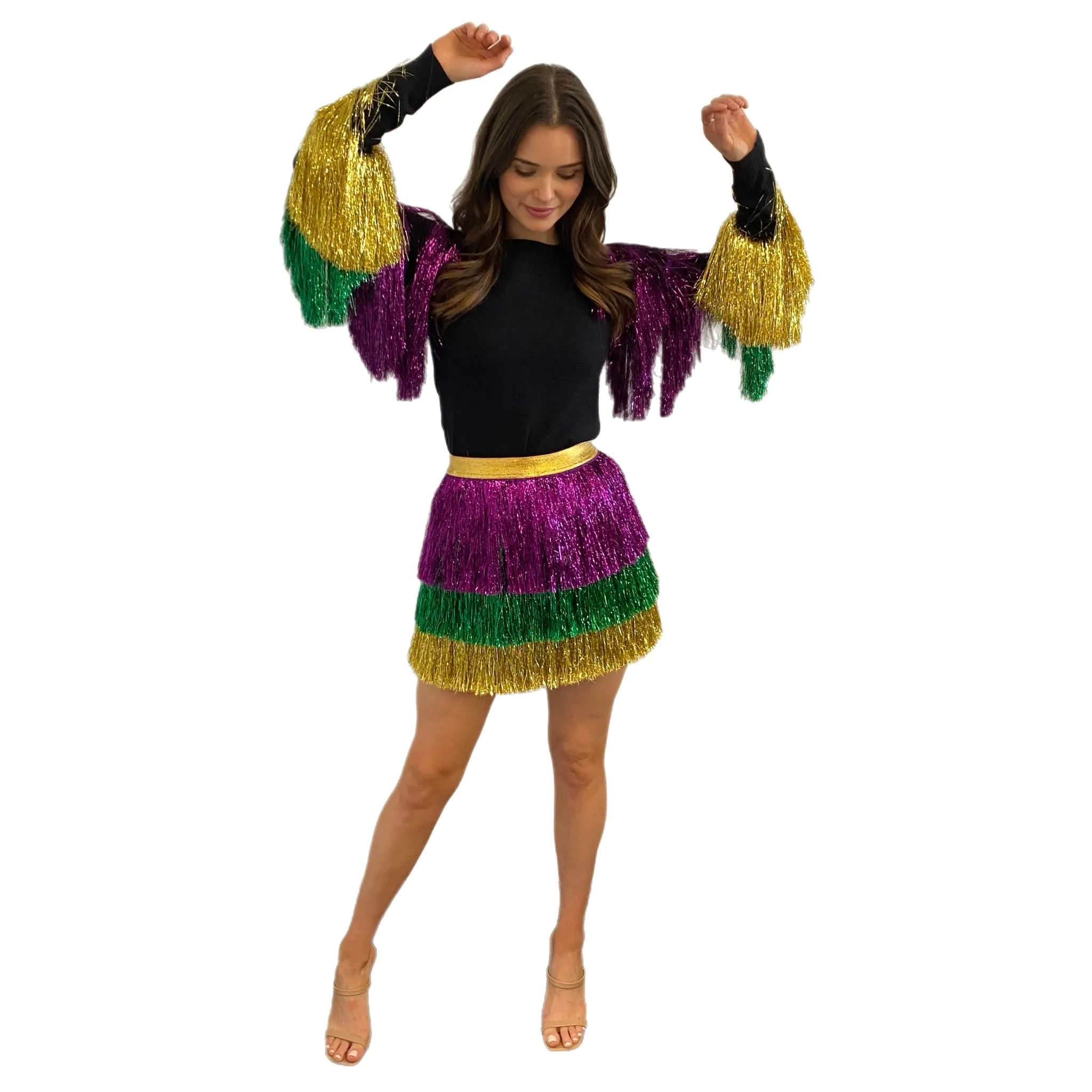 Mardi Gras Tinsel Tier Skirt