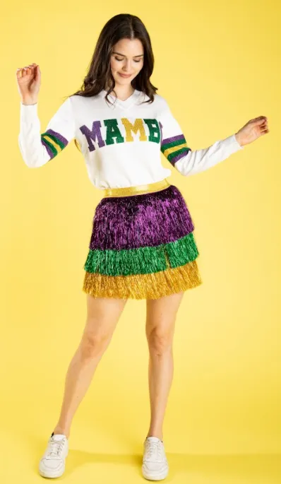 Mardi Gras Tinsel Tier Skirt