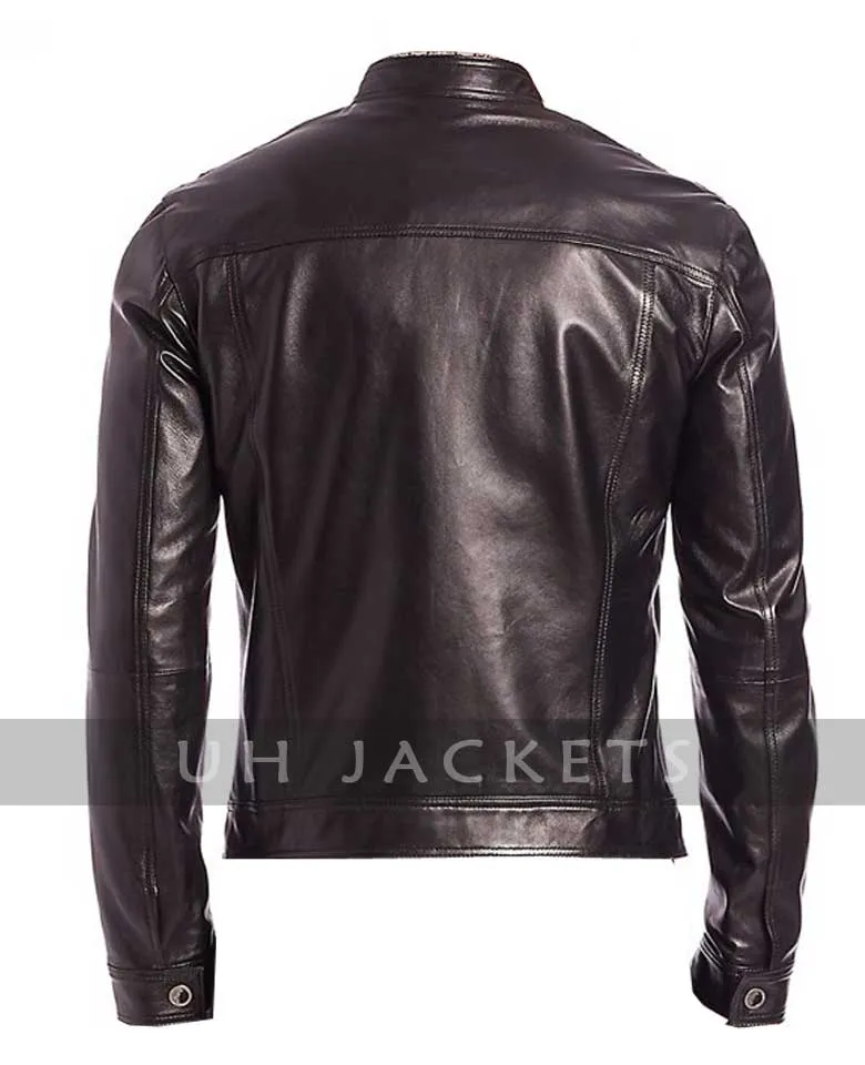 Men Black Lambskin Leather Jacket