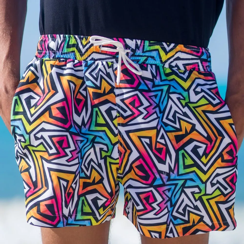 Men summer swimwear Graffiti