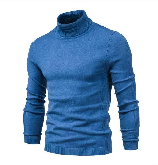 Men's Solid Color Pullover Sweater Foreign Trade Turtleneck Men's Casual Sweater