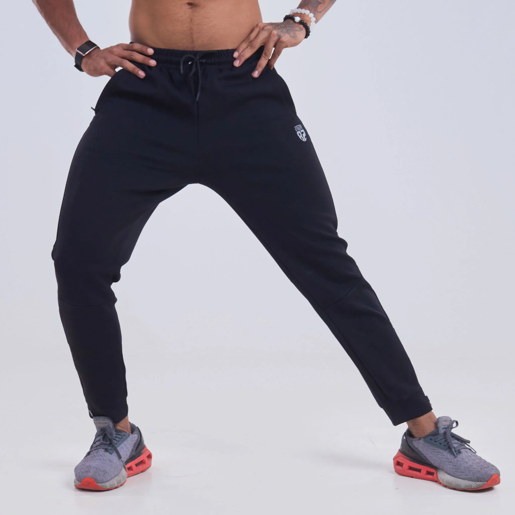 Mens Sports Casual Pant with Zipper Ankle Cuff