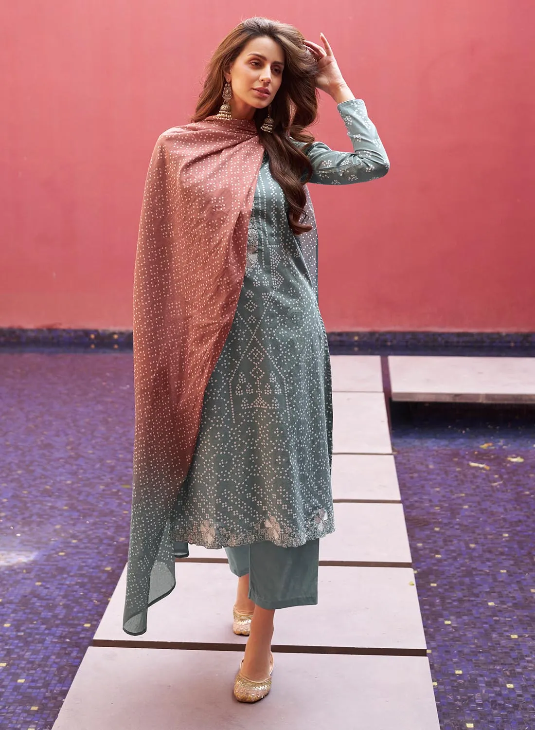 Mumtaz Arts Lawn Cambric Cotton Unstitched Suit Material for Women