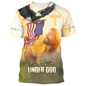 One Nation Under God Jesus Prayer 3d Shirts - Christian T Shirts For Men And Women