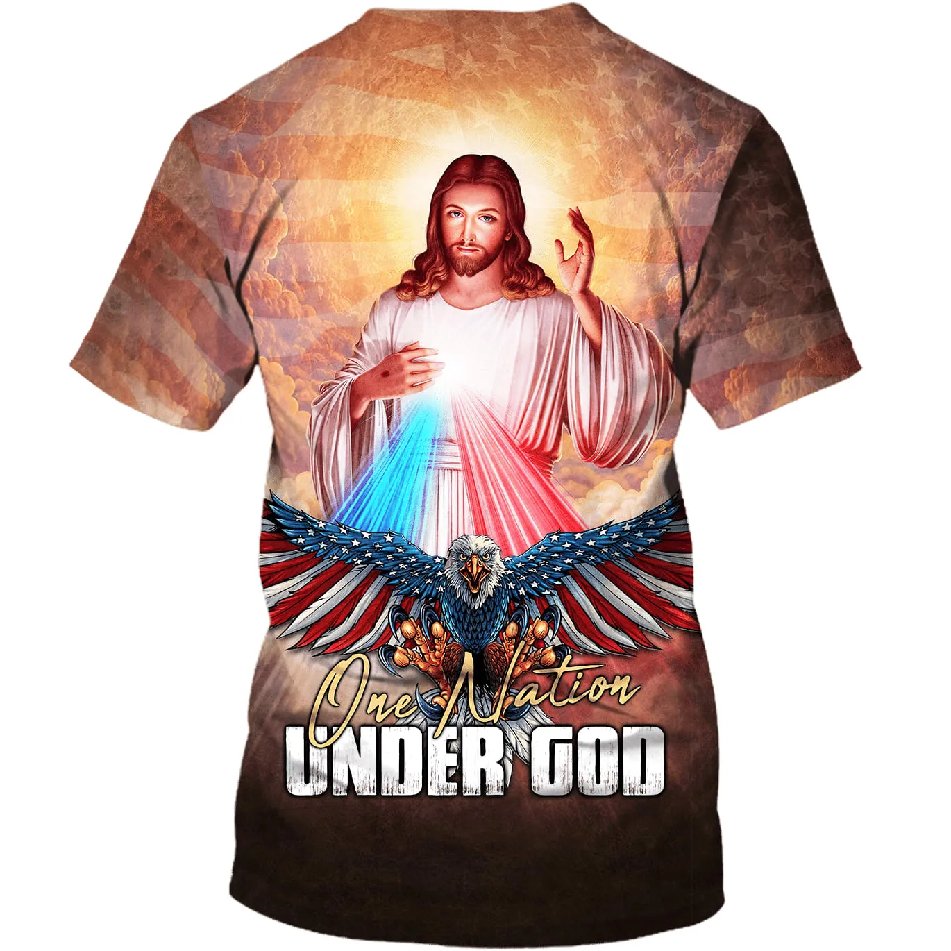 One Nation Under God Shirts - Jesus And American Eagle 3d Shirts - Christian T Shirts For Men And Women