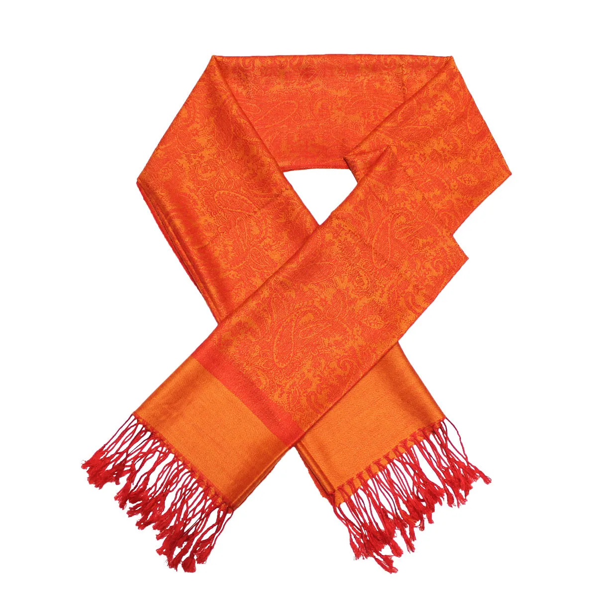 Orange Paisley Pashmina Scarves