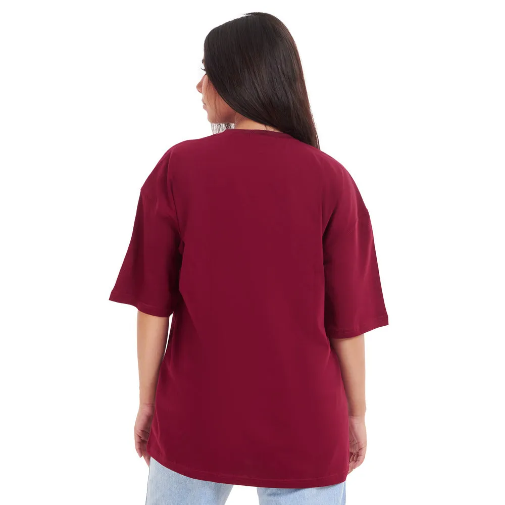 Oversized T-shirt Dark Red