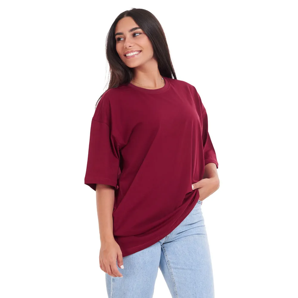 Oversized T-shirt Dark Red