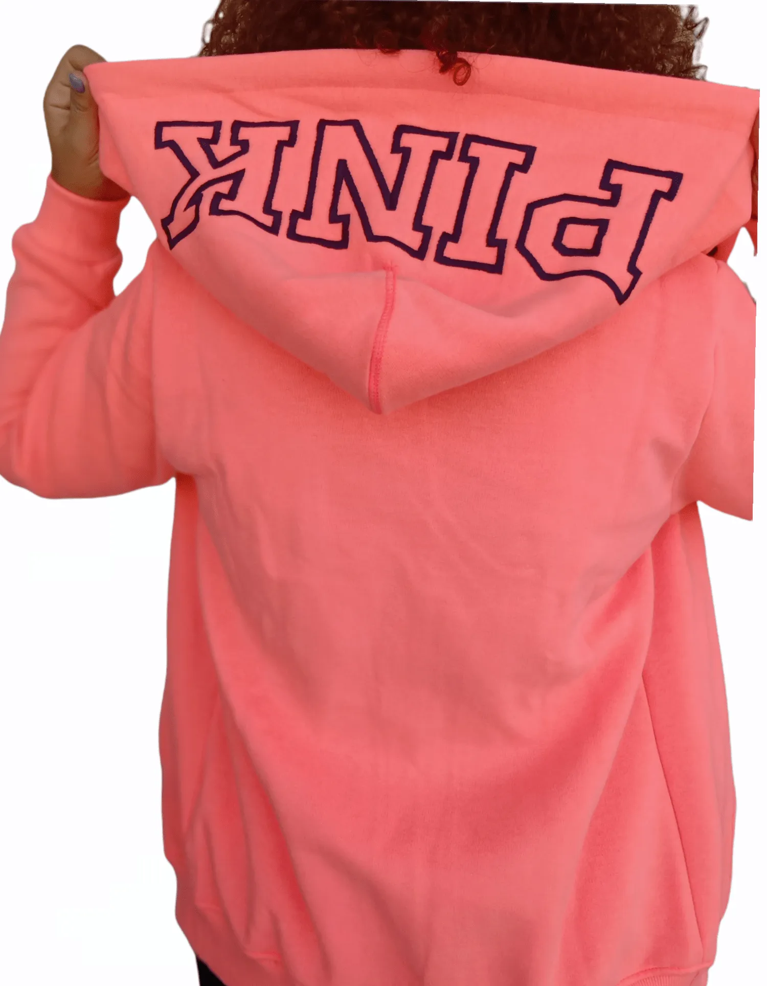 PINK Women Hoodie Jacket - Neon Pink