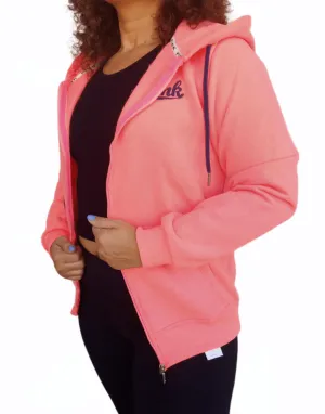 PINK Women Hoodie Jacket - Neon Pink