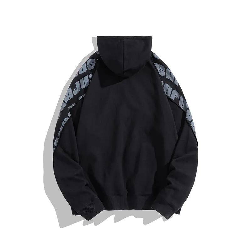 Print Hooded Pure Cotton Loose Fit Hip-Hop Hoodie