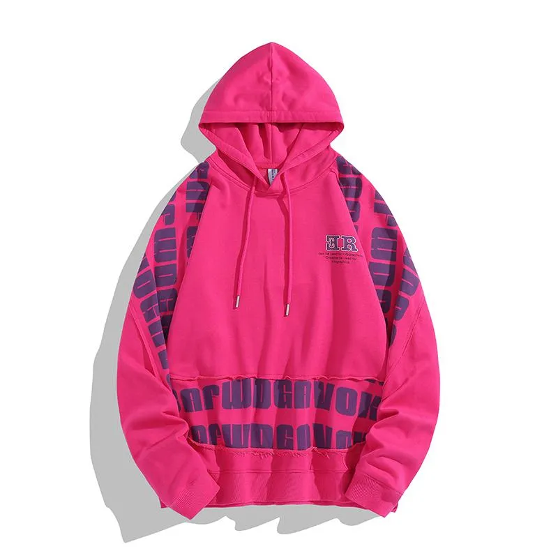 Print Hooded Pure Cotton Loose Fit Hip-Hop Hoodie