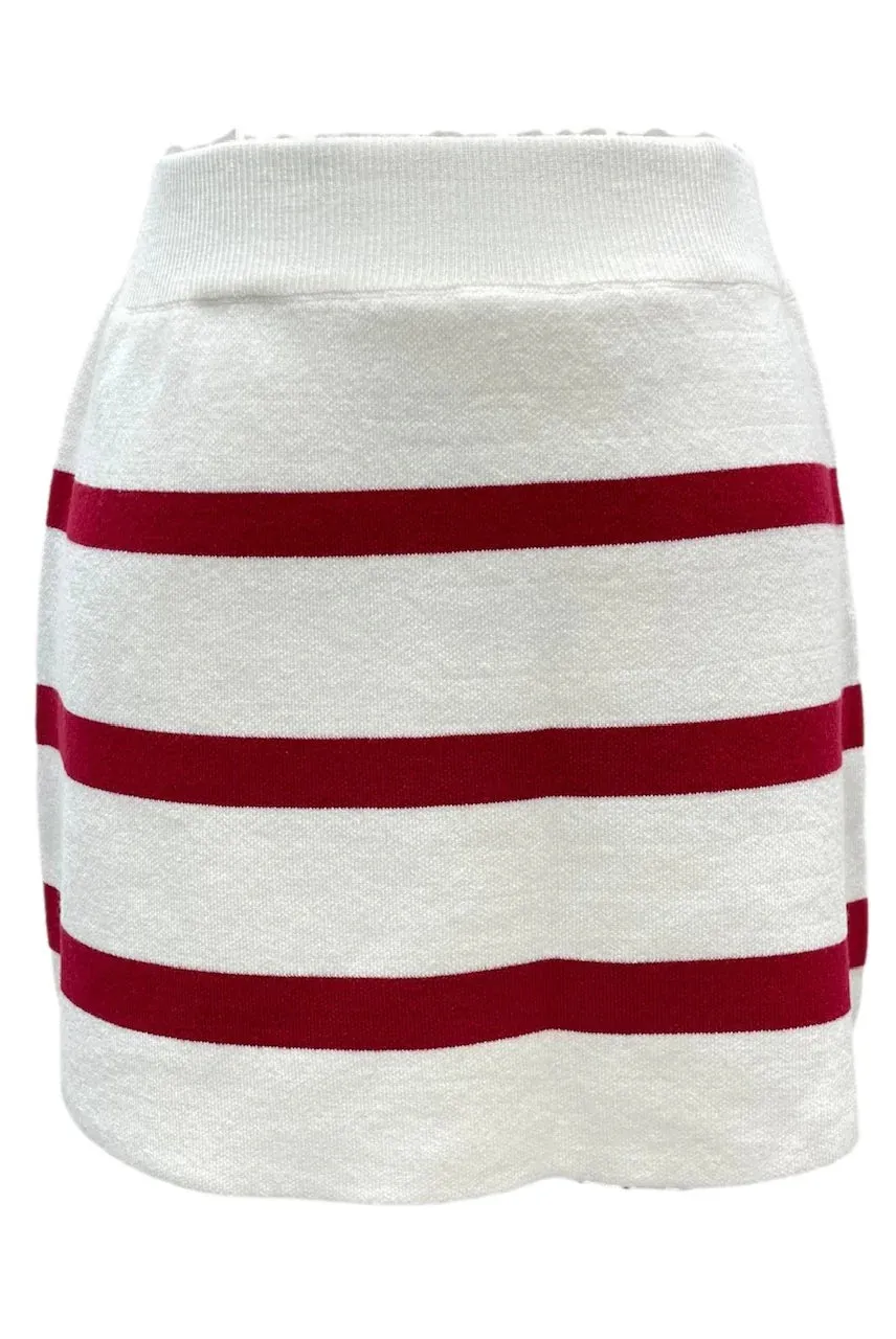 QOS Striped Sweater Skirt