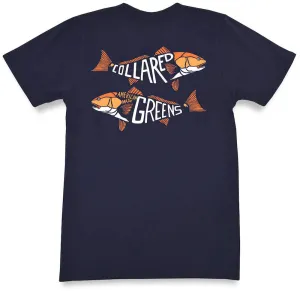 Red Fish Two Fish: Short Sleeve T-Shirt - Navy