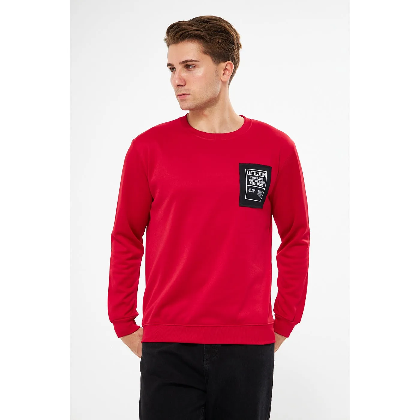 Red Raw Patch Sweatshirt