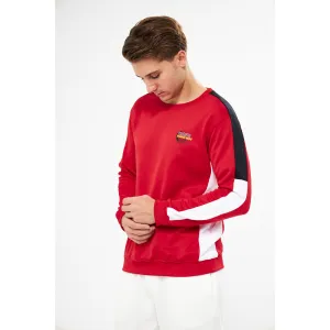 Red Stripe Crew Neck Sweatshirt