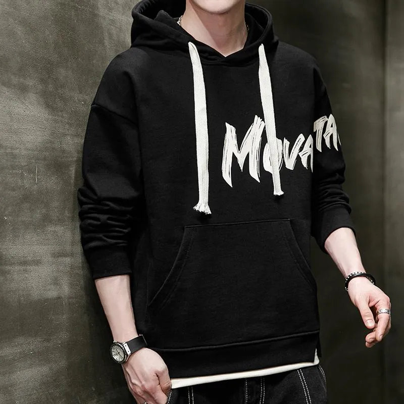 Retro Letter Print Plus Casual Loose-Fit Hoodie