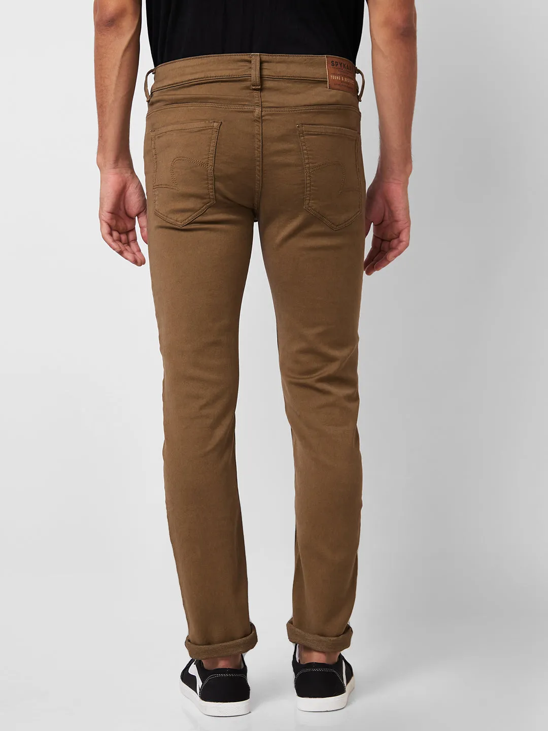 Spykar Low Rise Skinny Fit Khaki Jeans For Men