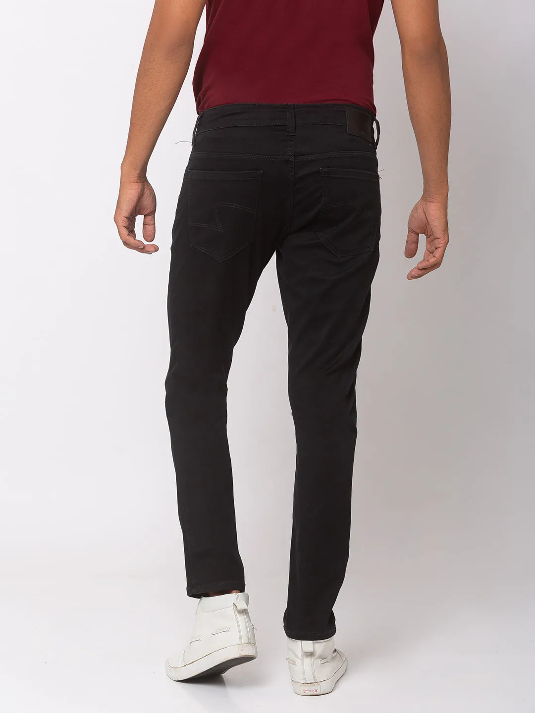 Spykar Men Black Cotton Super Skinny Fit Jeans