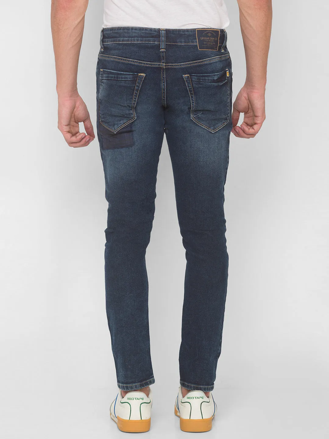 Spykar Men Dark Blue Solid Relaxed Mid-Rise Jeans (Ricardo)