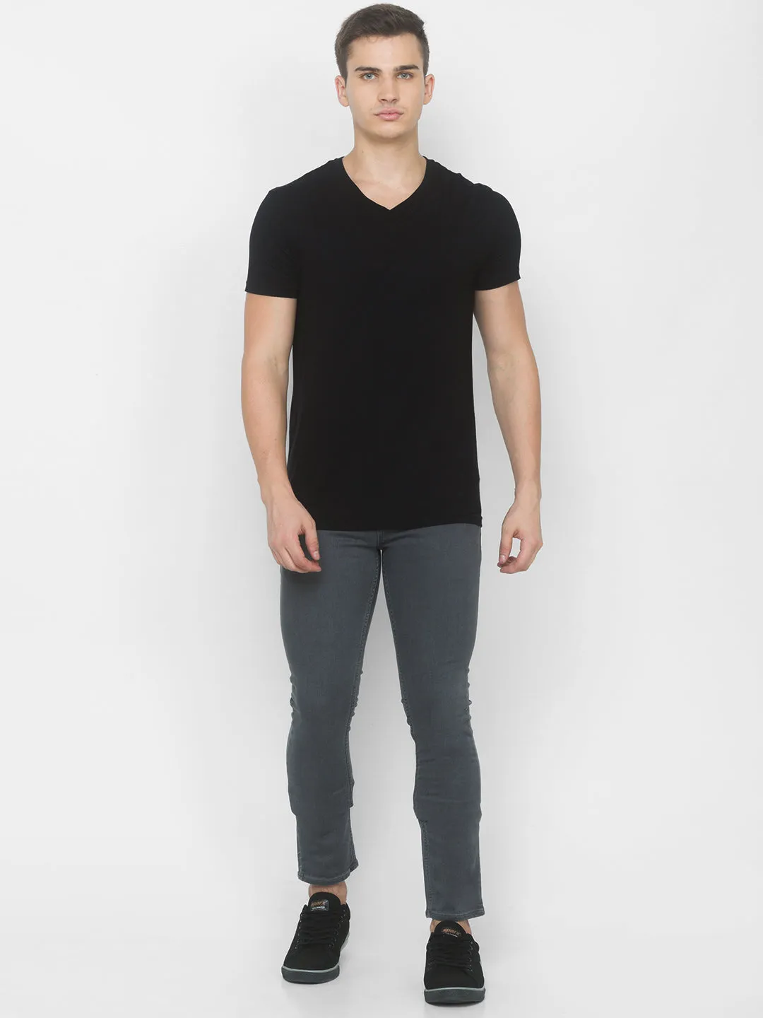 Spykar Men Grey Solid Skinny Low-Rise Jeans (Skinny)