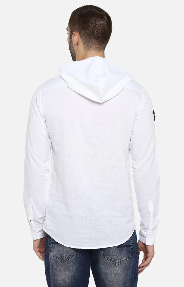 Spykar White Solid Slim Fit Hoodies