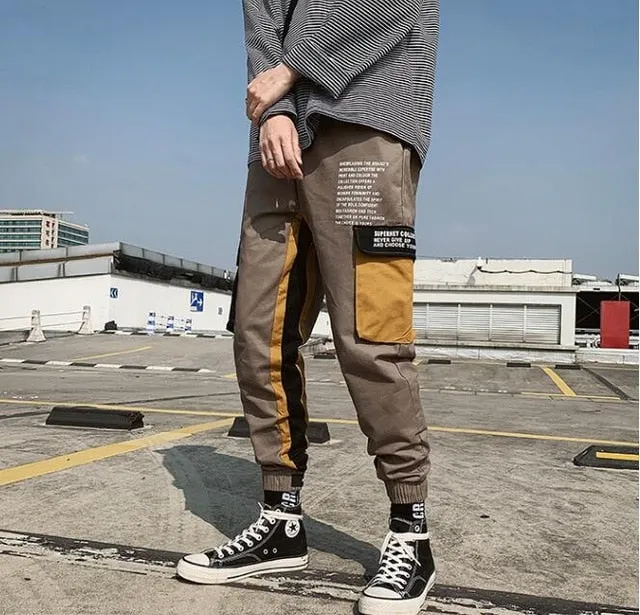 Streetwear Men's Multi Pockets Cargo Harem Pants Hip Hop Casual Male Track Pants Joggers Trousers Fashion Harajuku Men Pants