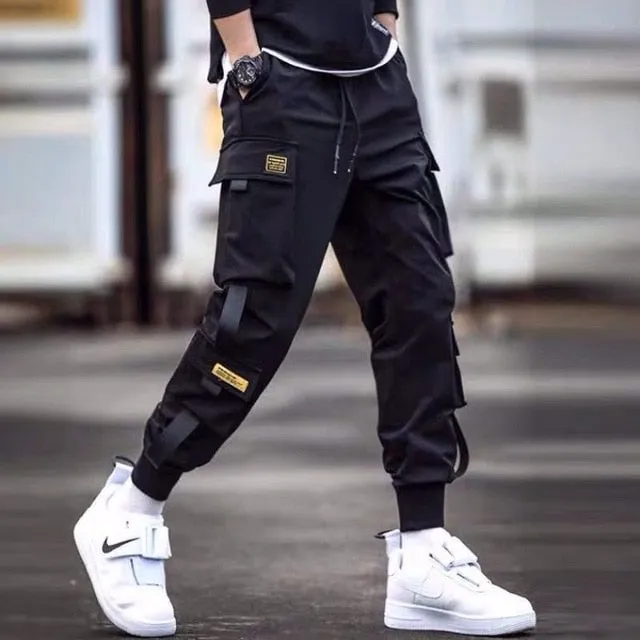 Streetwear Men's Multi Pockets Cargo Harem Pants Hip Hop Casual Male Track Pants Joggers Trousers Fashion Harajuku Men Pants