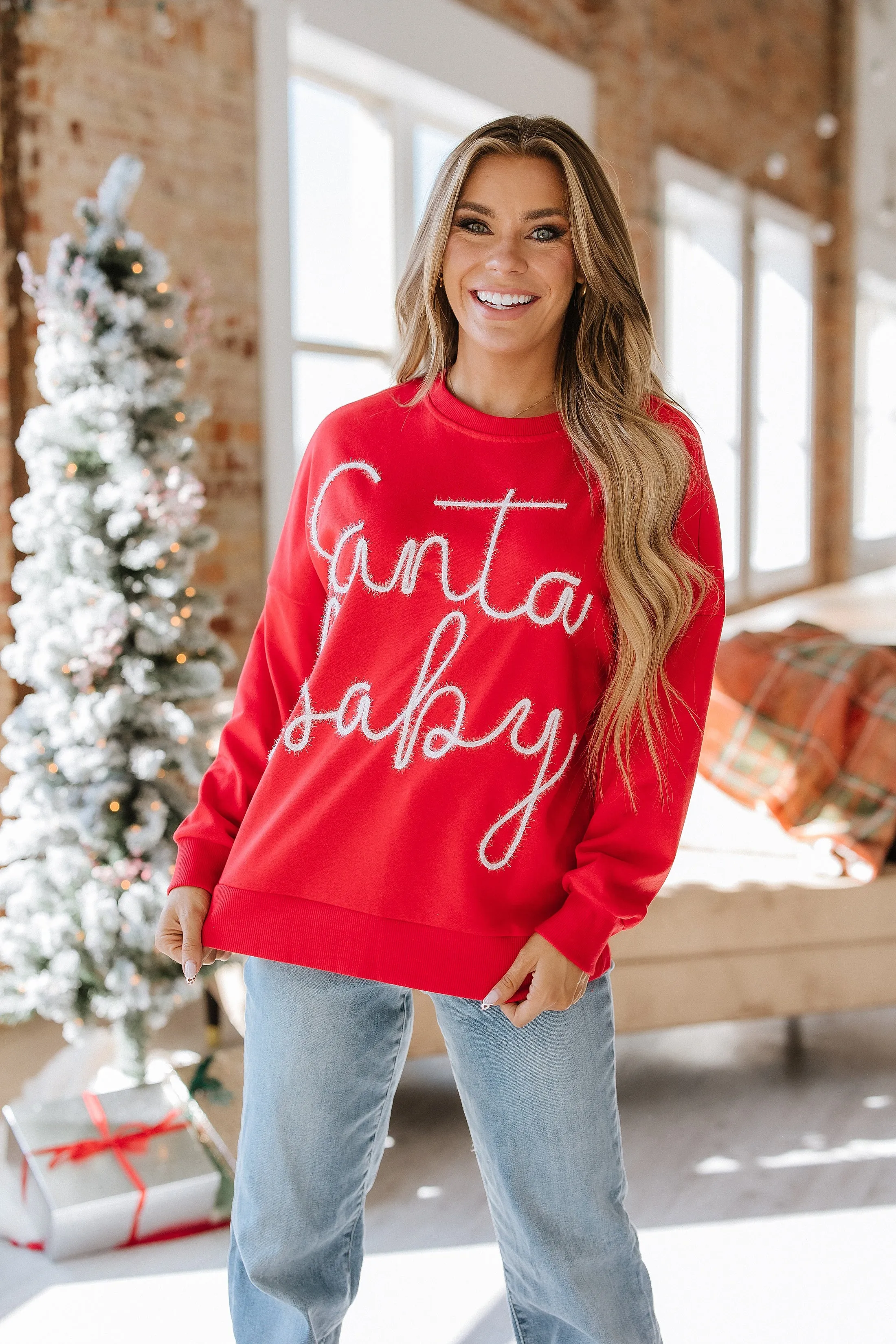 Tinsel Santa Baby Graphic Sweatshirt | S-2XL