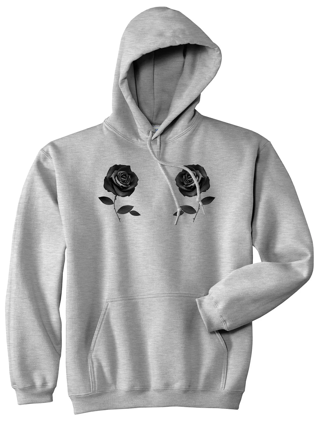 Two Roses Floral Pullover Hoodie