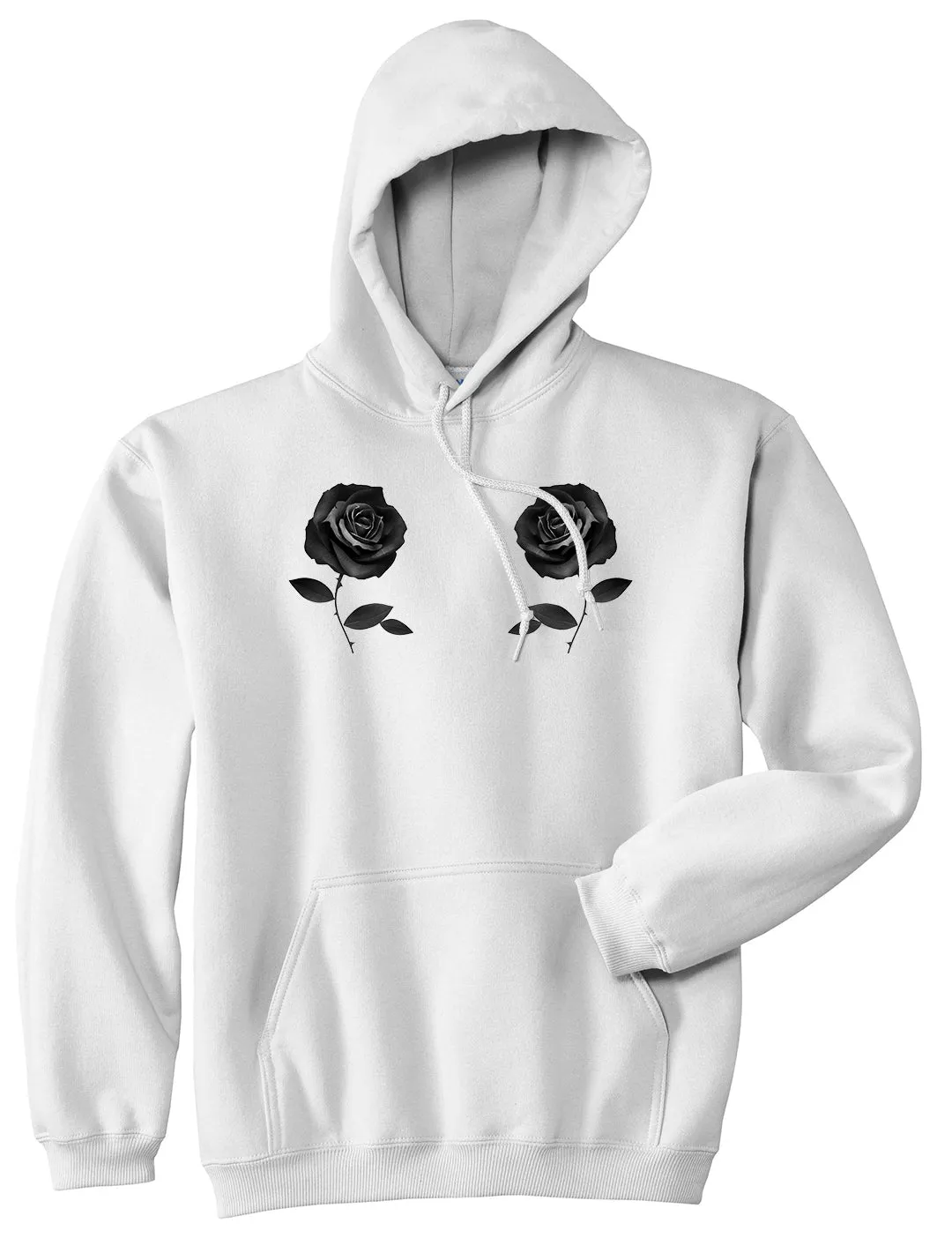 Two Roses Floral Pullover Hoodie