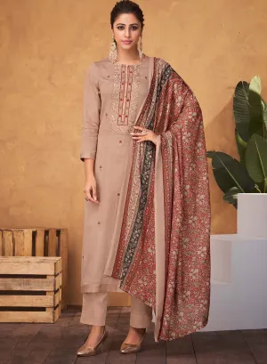 Unstitched Cotton Satin Salwar Suit Dress Material for Ladies