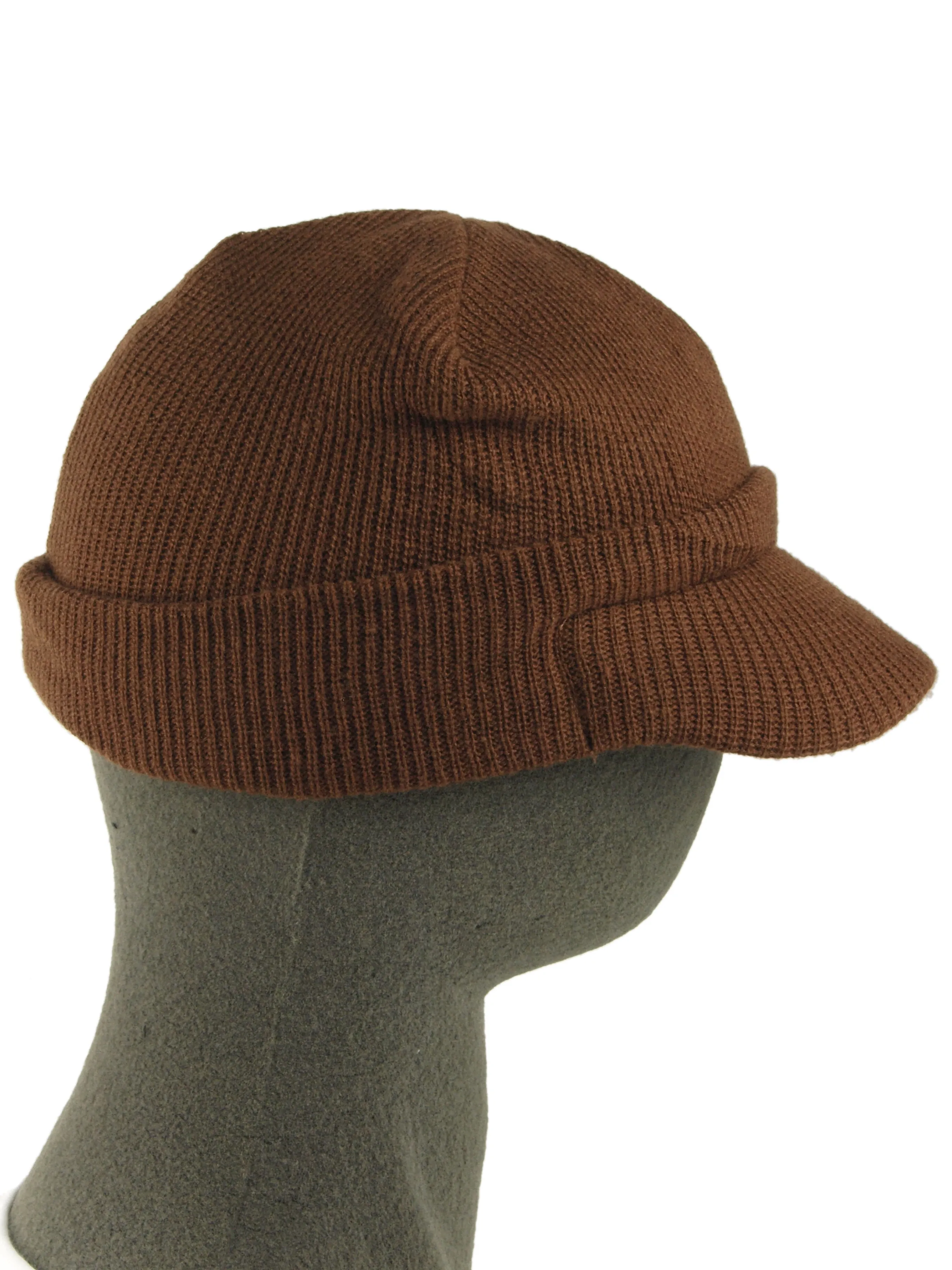 US Brown Ribbed "Radar" Hat - unissued