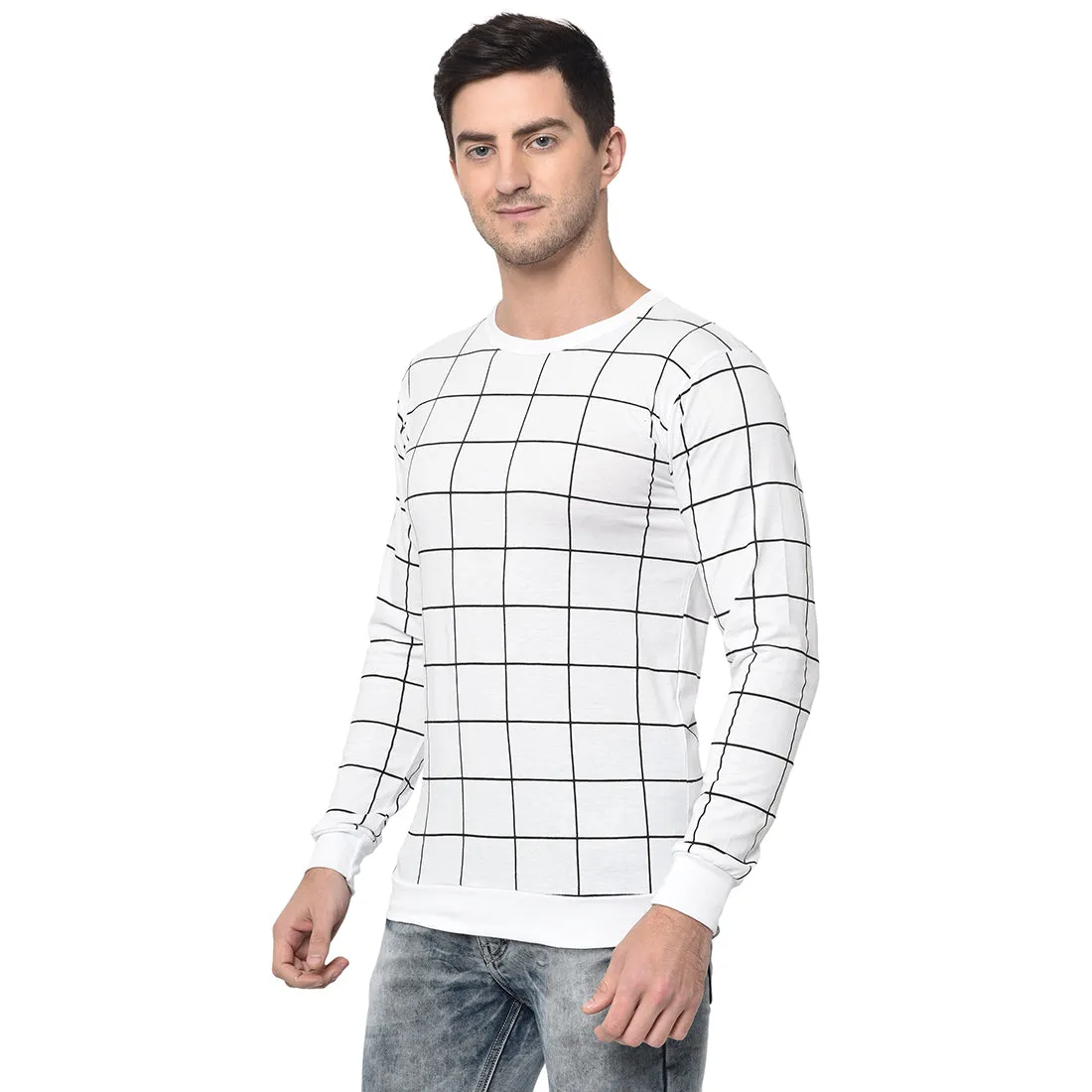 Vimal Jonney Full Sleeve White T-shirt For Men's