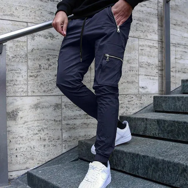 Wiaofellas Casual Cargo Pants Men Hip Hop Streetwear Jogger Pant Fashion Trousers Multi-Pocket Casual Joggers Sweatpants Men Pants