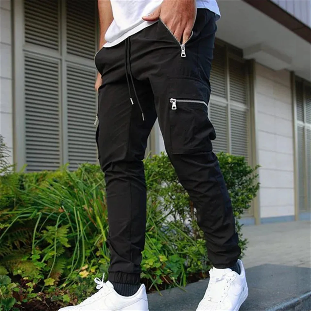 Wiaofellas Casual Cargo Pants Men Hip Hop Streetwear Jogger Pant Fashion Trousers Multi-Pocket Casual Joggers Sweatpants Men Pants