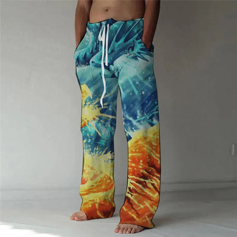 Wiaofellas  -  New Fashion Summer Linen Pants Men Trouser Spring Autumn Men Floral Print Joggers Male Casual Summer Pants Mens Sweatpants