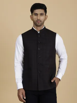 Wine Checked Regular Fit Modi Jacket | JadeBlue