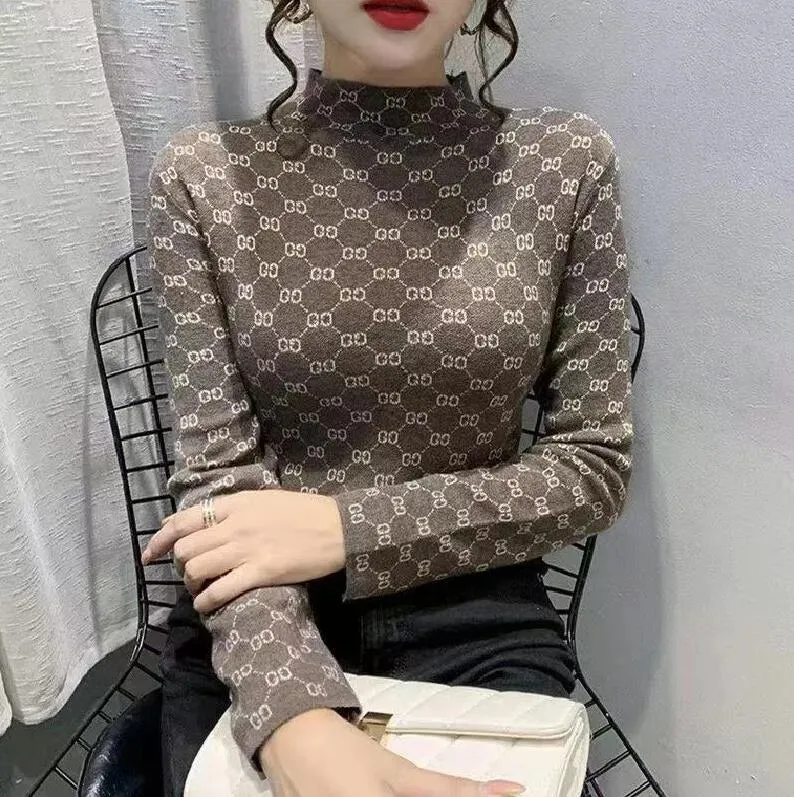 Women Sweater For Pullovers Turtleneck Knitted Luxury GGity Letter Sweater Girls Tops