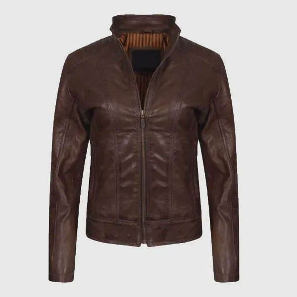 Women Vintage Leather Jacket