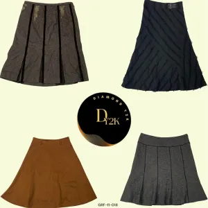 Y2K Style Wool Midi Skirt - Cozy and Chic Throwback (GRF-11-018)